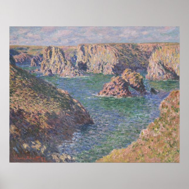Port-Domois, Belle-Isle (1887) från Claude Monet Poster (Framsidan)
