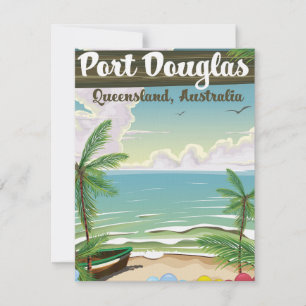Port Douglas Australien vintage resemotiv Inbjudningar