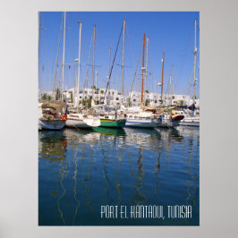 Port el Kantaoui Harbour Boats Tunisie Landskap Poster