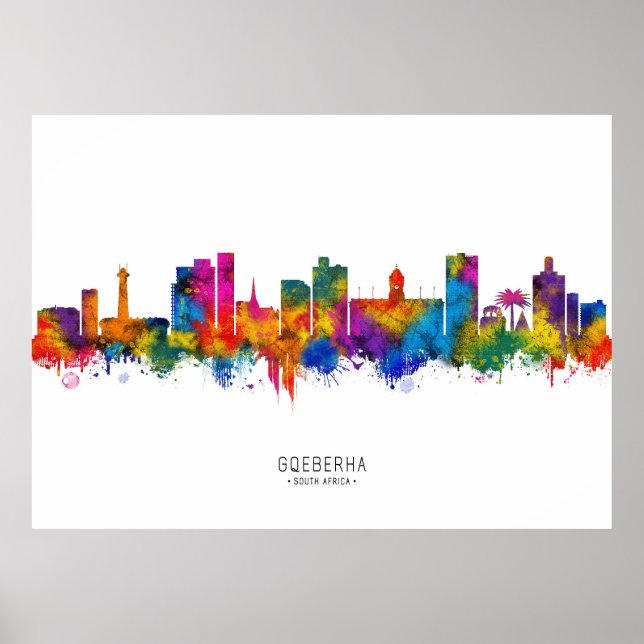 Port Elizabeth South Afrika Skyline Poster (Framsidan)