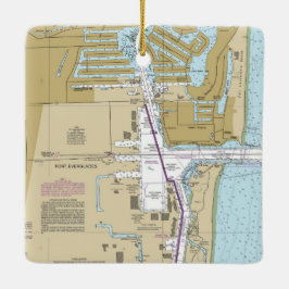 Port Everglades Florida Nautical Chart Julgransprydnad Keramik
