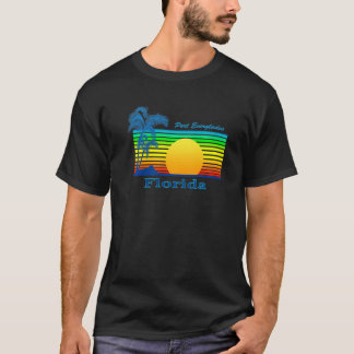 Port Everglades Florida Retro Tropical Beach Sunse T Shirt