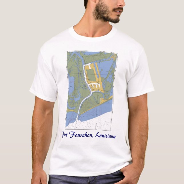 Port Fourchon, nautiska Louisiana kartlägger Tee (Framsida)