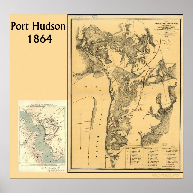 Port Hudson Kartor Poster (Framsidan)