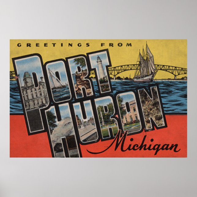 Port Huron, Michigan - Stora Brev Scenes Poster (Framsidan)
