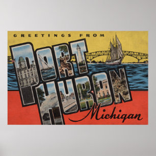 Port Huron, Michigan - stora brevplatser Poster