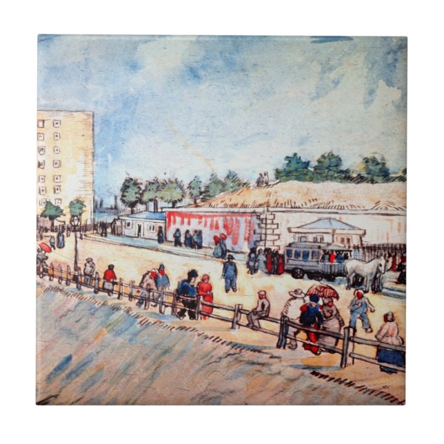 Port i Parisfästningen av Vincent van Gogh Kakelplatta (Framsidan)
