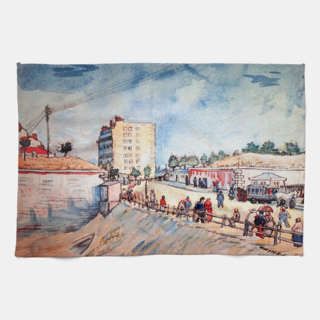 Port i Parisfästningen av Vincent van Gogh Kökshandduk (Horisontell)