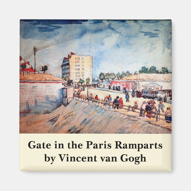 Port i Parisfästningen av Vincent van Gogh Magnet (Framsidan)