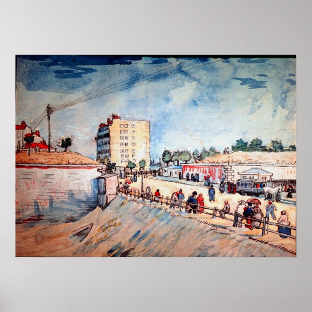 Port i Parisfästningen av Vincent van Gogh Poster (Framsidan)