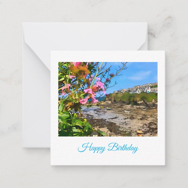 Port Isaac Cornwall Harbour Fishermans vänner N Anteckningskort (Framsida)