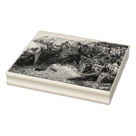 Port Isaac, Cornwall Vintage Sketch Stämpel