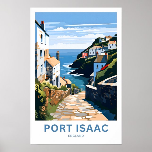 Port Isaac England Travel Print Poster (Framsidan)