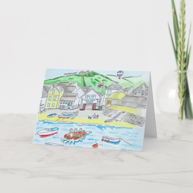 Port Isaac, födelsedagskort i Cornwall Kort (Framsida)