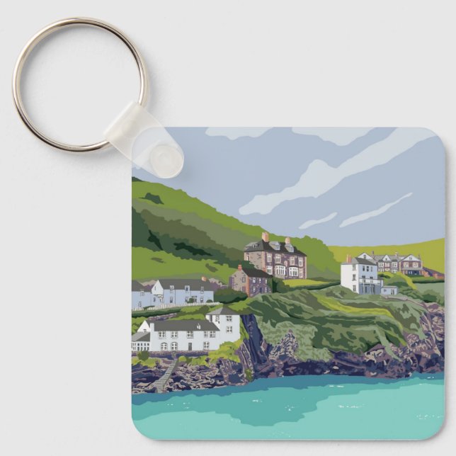 Port Isaac - Port Wen Nyckelring (Framsida)