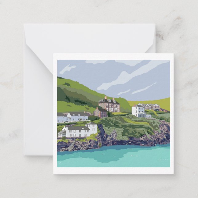 Port Isaac - Port Wen Postcard Stil Notecard Anteckningskort (Framsida)