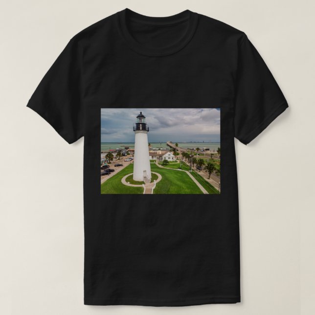 Port Isabel, TX Lighthouse Long T Shirt (Design framsida)
