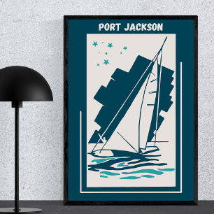Port Jackson in Sydney - Vintage Sailing Poster
