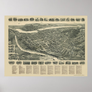 Port Jervis, panorama- karta för NY - 1920 Poster