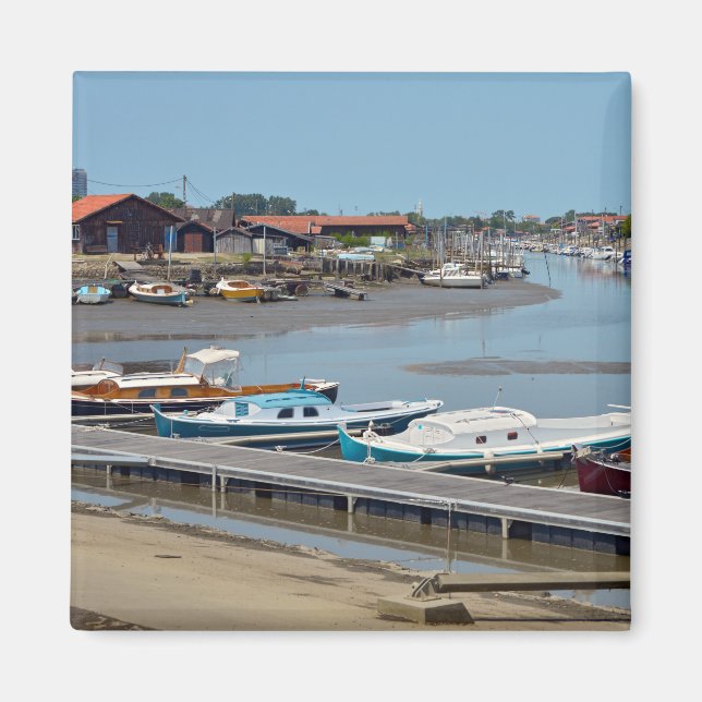 Port La Teste de Buch i Frankrike Postcard Rectan Magnet (Framsidan)