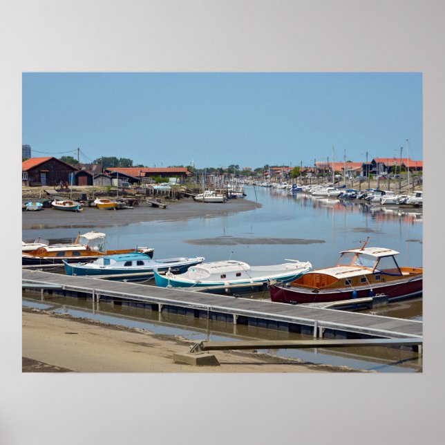 Port La Teste de Buch i Frankrike Postcard Rectan Poster (Framsidan)