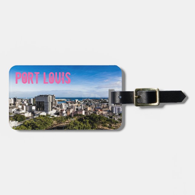 Port Louis Skyline Capital of Mauritius Bagagebricka (Horisontell Framsida)
