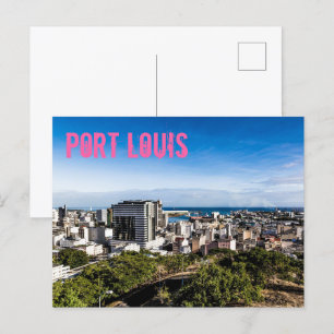 Port Louis Skyline Capital of Mauritius Helg Vykort