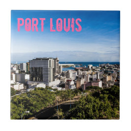 Port Louis Skyline Capital of Mauritius Kakelplatta
