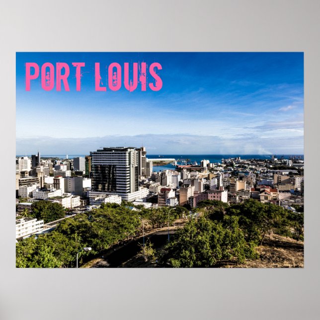 Port Louis Skyline Capital of Mauritius Poster (Framsidan)
