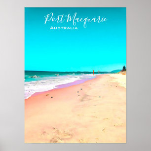 Port Macquarie-strandscen Australien Poster