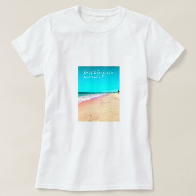 Port Macquarie-strandscen Australien T Shirt (Design framsida)
