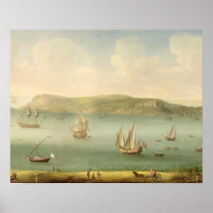 Port Mahon, Minorca, 1730's (olja på canvas) Poster