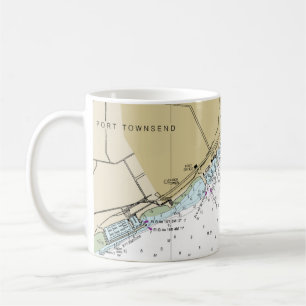 Port nautiska Townsend kartlägger kaffekoppen Kaffemugg