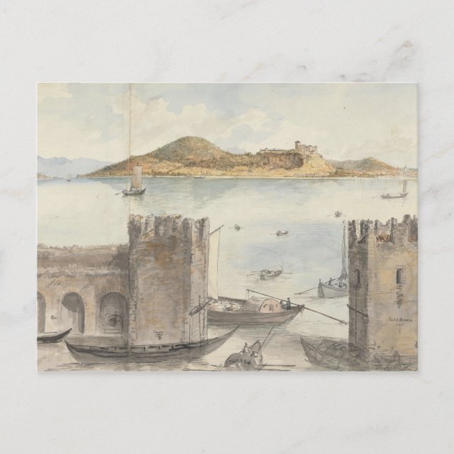 Port of Arona (1795) Charles Gore Vykort (Framsida)