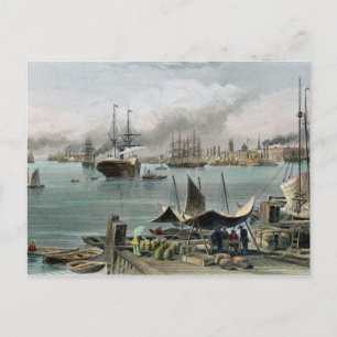 Port of New Orleans, graverad av D.G. Thompson Vykort
