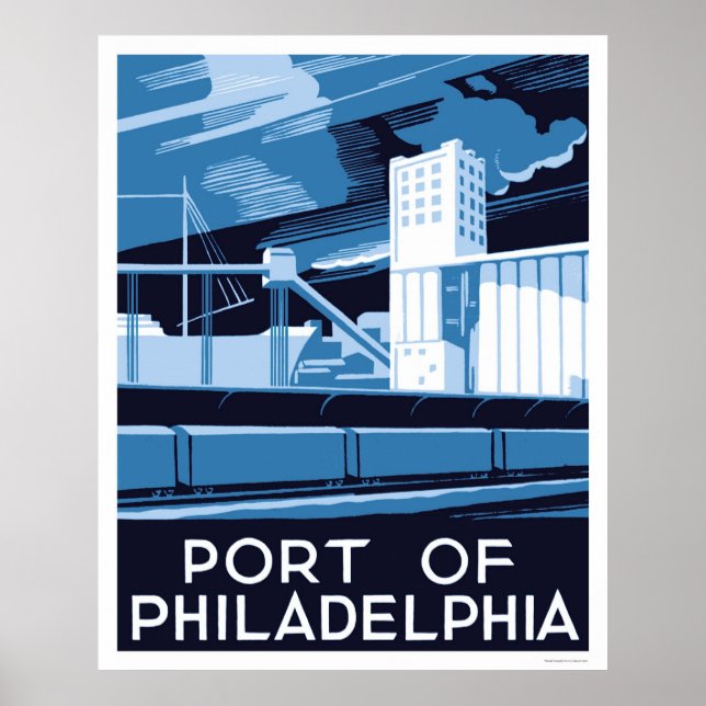 Port of Philadelphia 1936 WPA Poster (Framsidan)