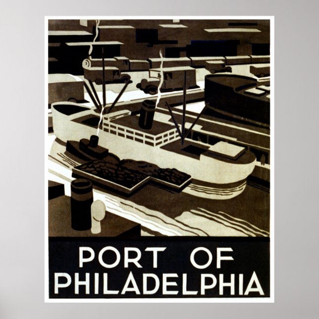 Port of Philadelphia WPA Poster (Framsidan)