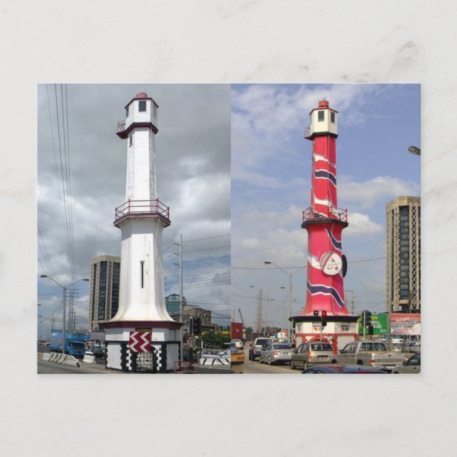 Port of Spain fyr, Trinidad vykort (Framsida)