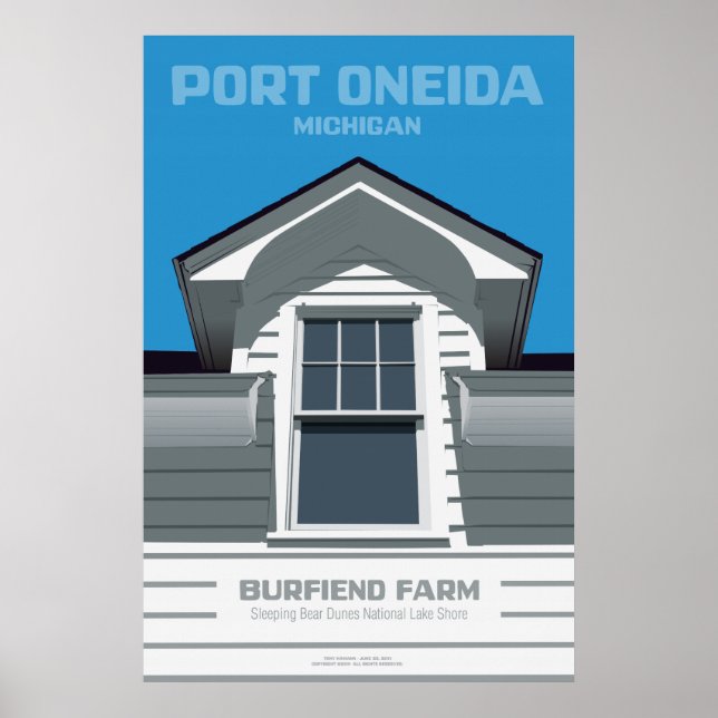 Port Oneida, Michigan - Burfiend Farm Poster (Framsidan)