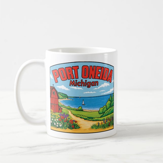 Port Oneida Michigan Vintage Kaffemugg (Vänster)