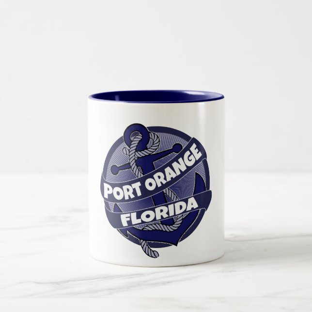 Port Orange Florida anchor swirrl kaffe mugg (Center)