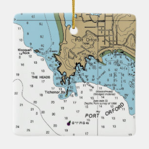 Port Orford Oregon-diagram Julgransprydnad Keramik