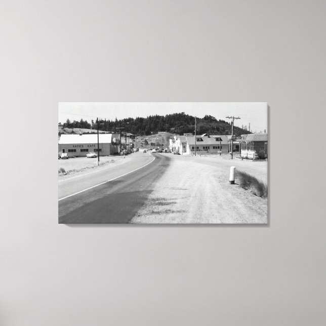 Port Orford, Oregon Town View-foto Canvastryck (Framsida)