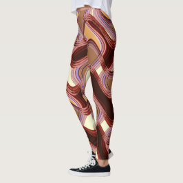 Port- & persikadamasker av konstnären C.L. Bryna Leggings