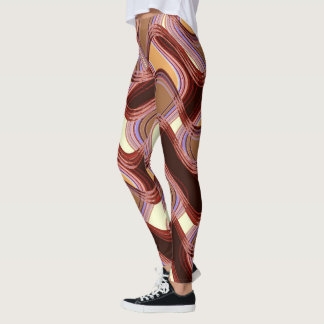 Port- & persikadamasker av konstnären C.L. Bryna Leggings