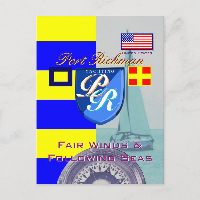Port Richman Fair Vinds efter Seas USA Vykort (Framsida)
