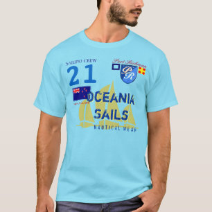Port Richman Oceania seglar nyazeeländskt nautisk T-shirt