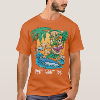Port Saint Joe Florida Handflatan Träd Surfing Bea T Shirt