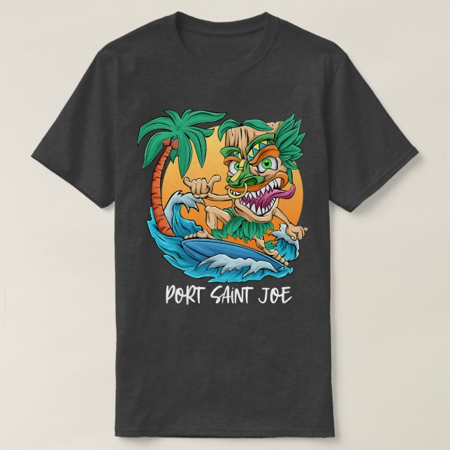 Port Saint Joe Florida Handflatan Träd Surfing Bea T Shirt (Design framsida)