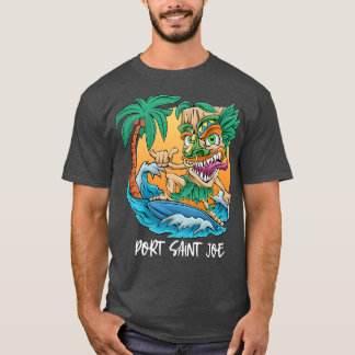 Port Saint Joe Florida Handflatan Träd Surfing Bea T Shirt
